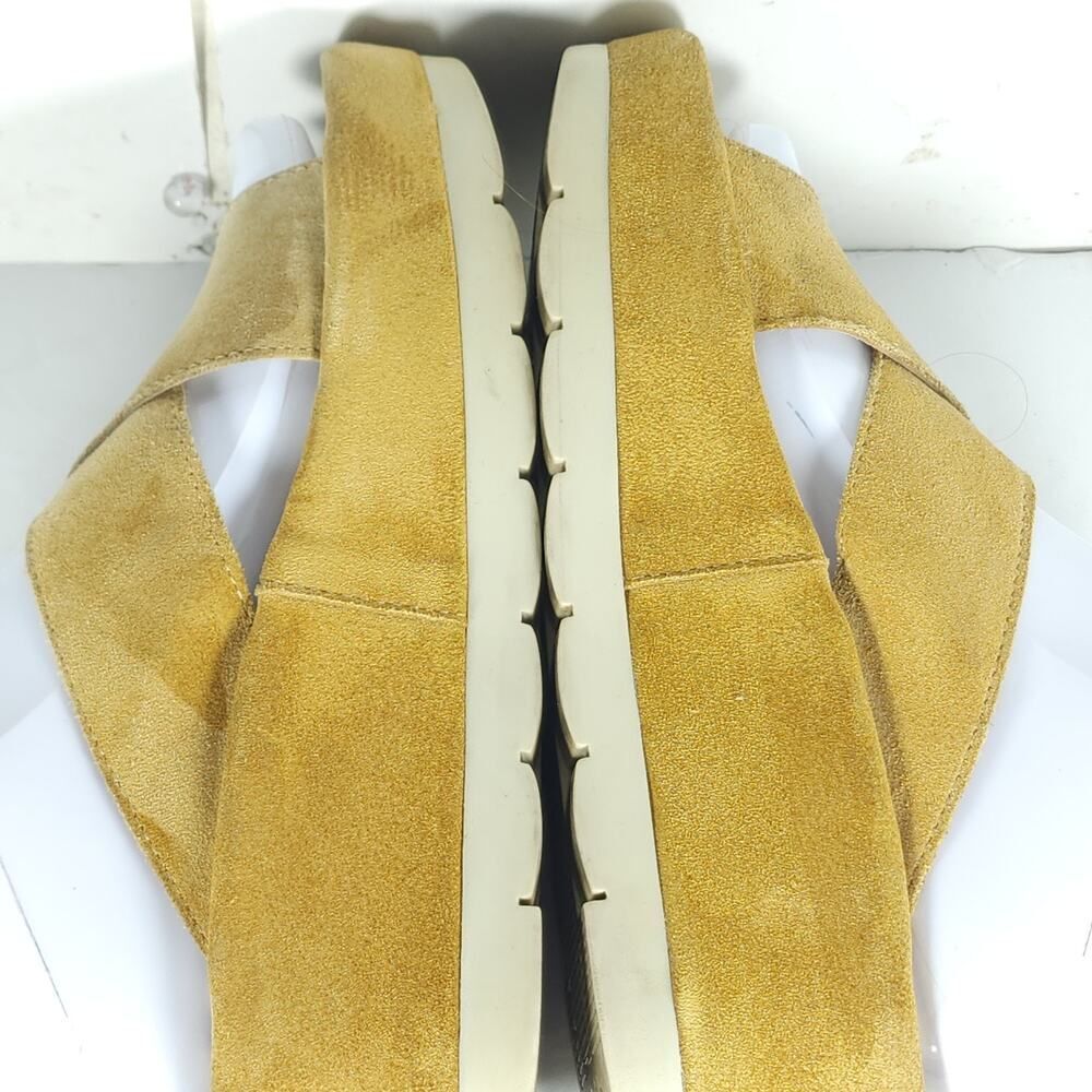 FLY LONDON Women’s Begsfly EU37 US6,5 Yellow Suede Platform Wedge Sandals - Picture 16 of 16